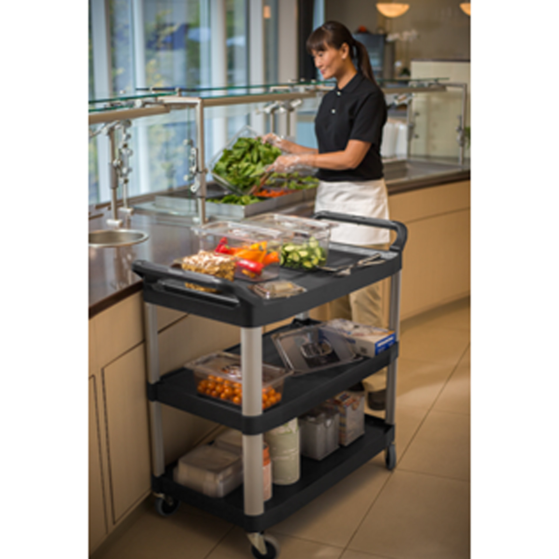UTILITY CART, OPEN-SIDED-GRAY