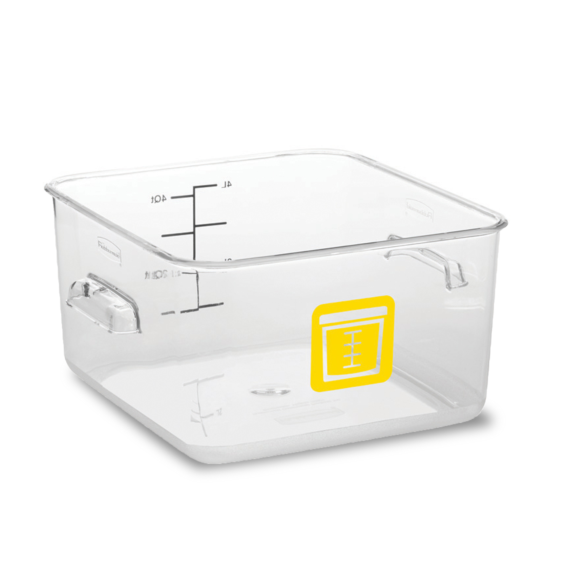 กล่องเก็บวัตถุดิบอาหารสี่เหลี่ยม Color-Coded Square Container Clear ขนาด 4 qt สีเหลือง