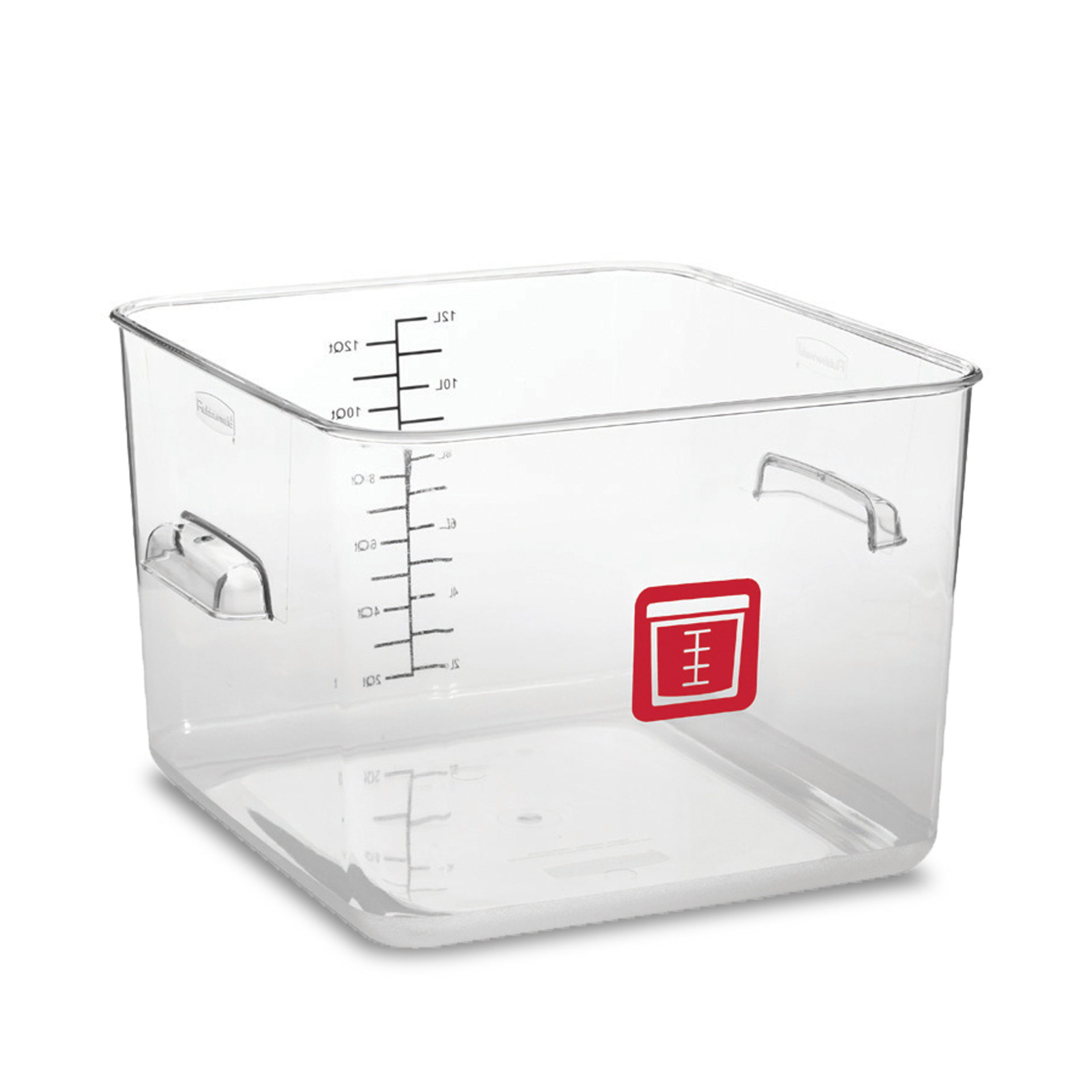 กล่องเก็บวัตถุดิบอาหารสี่เหลี่ยม Color-Coded Square Container Clear ขนาด 12 qt สีแดง