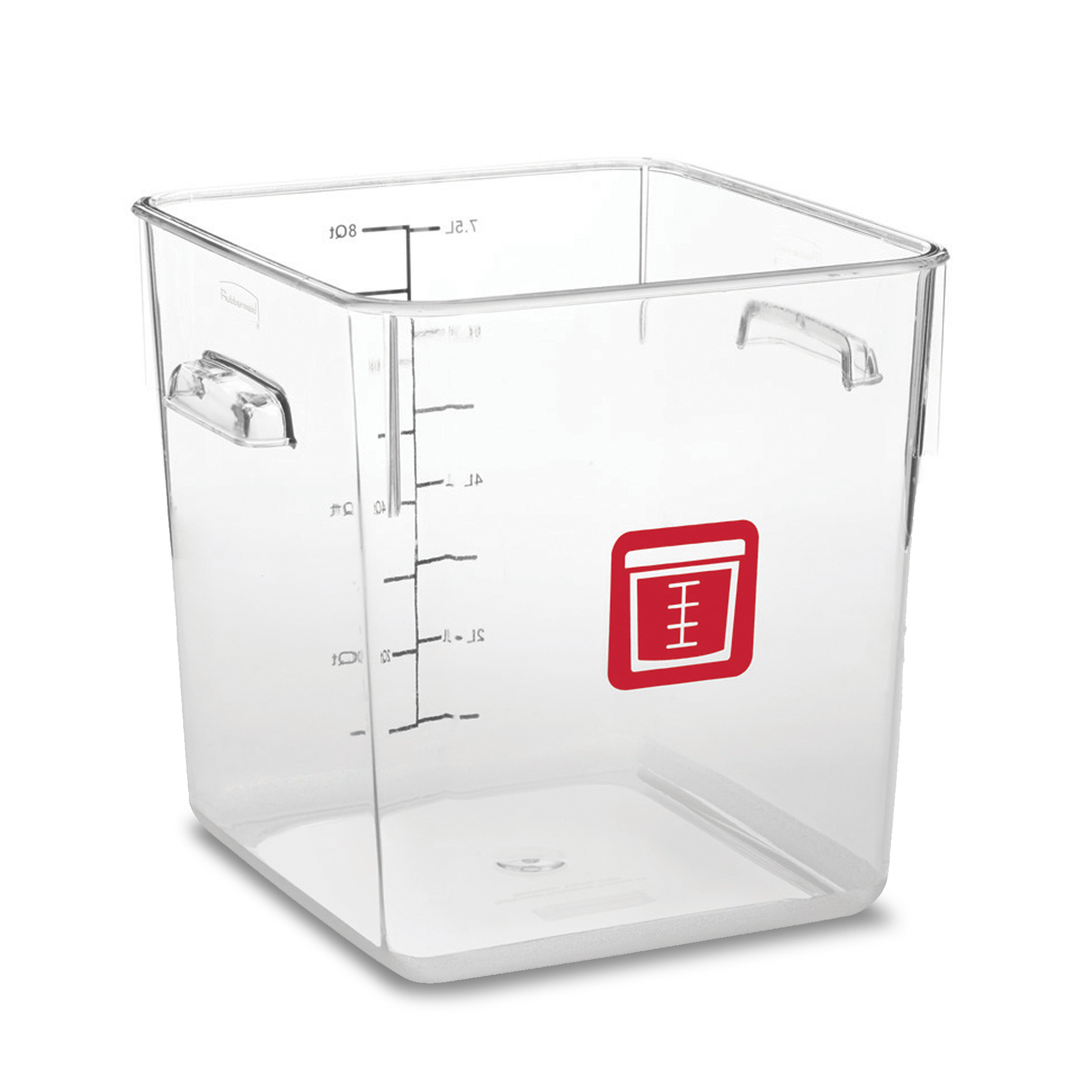 กล่องเก็บวัตถุดิบอาหารสี่เหลี่ยม Color-Coded Square Container Clear ขนาด 8 qt สีแดง