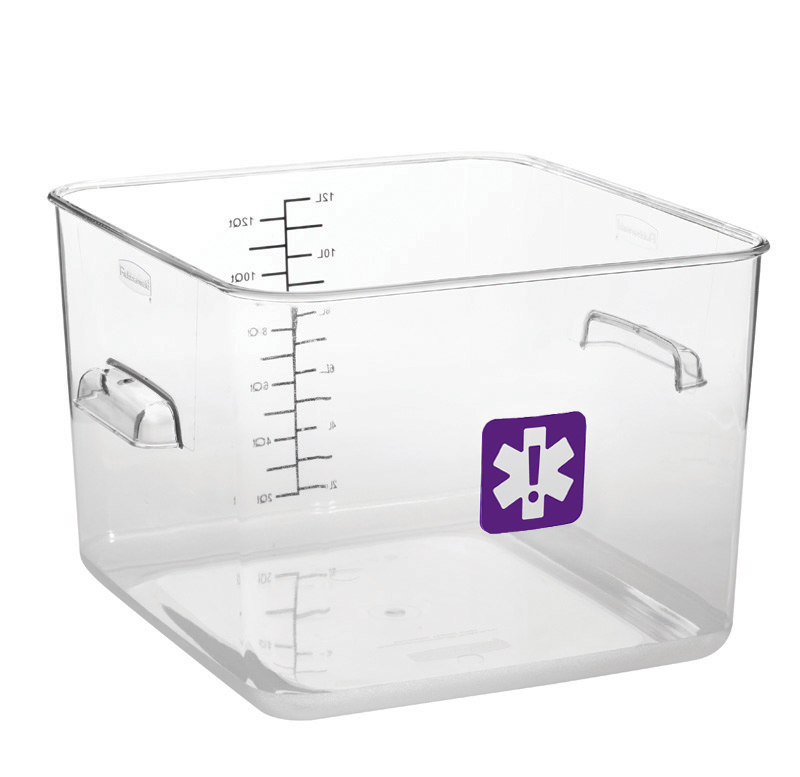 กล่องเก็บวัตถุดิบอาหารสี่เหลี่ยม Color-Coded Square Container Clear ขนาด 12 qt สีม่วง