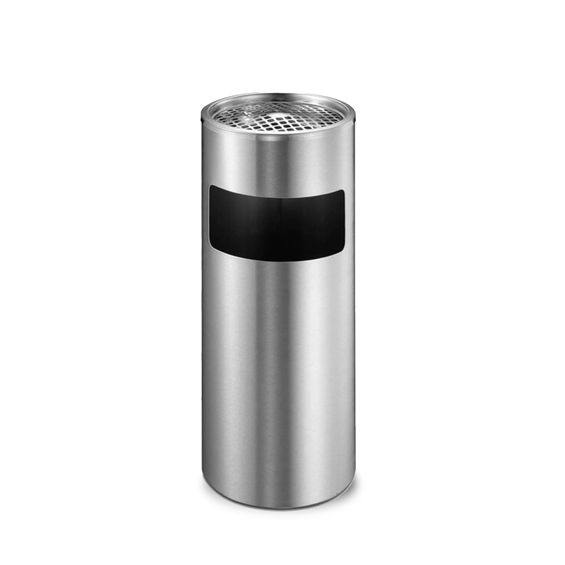 ROUND TRASH BIN AND ASHTRY WITH INNER BUCKET STAINLESS STEEL 20L SIZE D300 x H610 MM.
