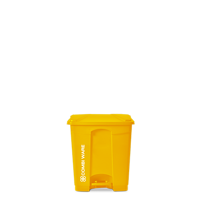 ถังขยะพลาสติก ขนาด 30 ลิตร แบบมีเท้าเหยียบ สีเหลือง