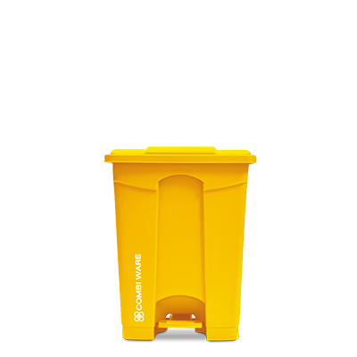 ถังขยะพลาสติก ขนาด 68 ลิตร แบบมีเท้าเหยียบ สีเหลือง