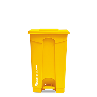 ถังขยะพลาสติก ขนาด 87 ลิตร แบบมีเท้าเหยียบ สีเหลือง