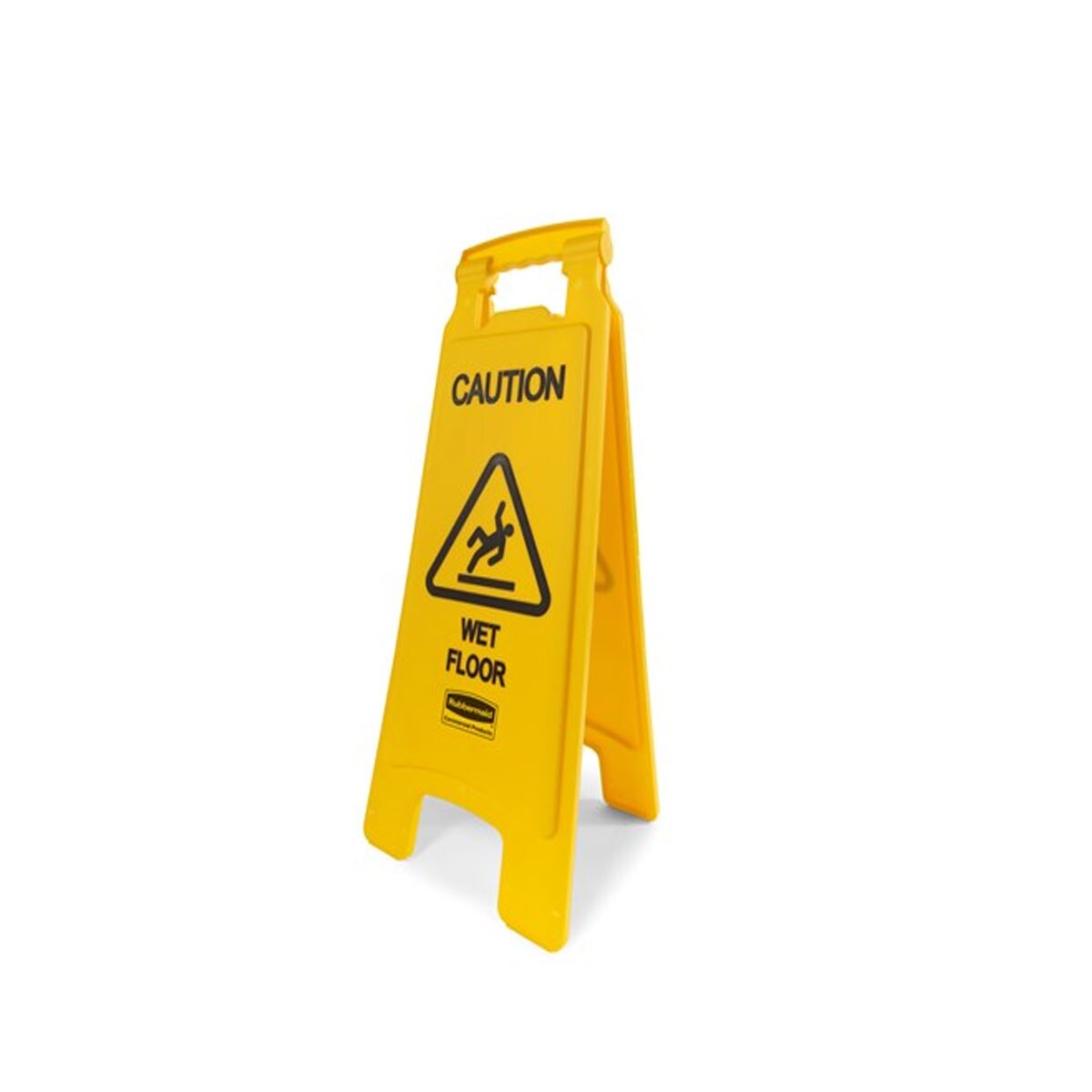 ป้ายตั้งพื้นเตือนกันลื่น Rubbermaid มีสกรีน [ Caution Wet Floor ] ทั้ง 2 ด้าน สีเหลือง ได้มาตรฐาน ANSI/OSHA