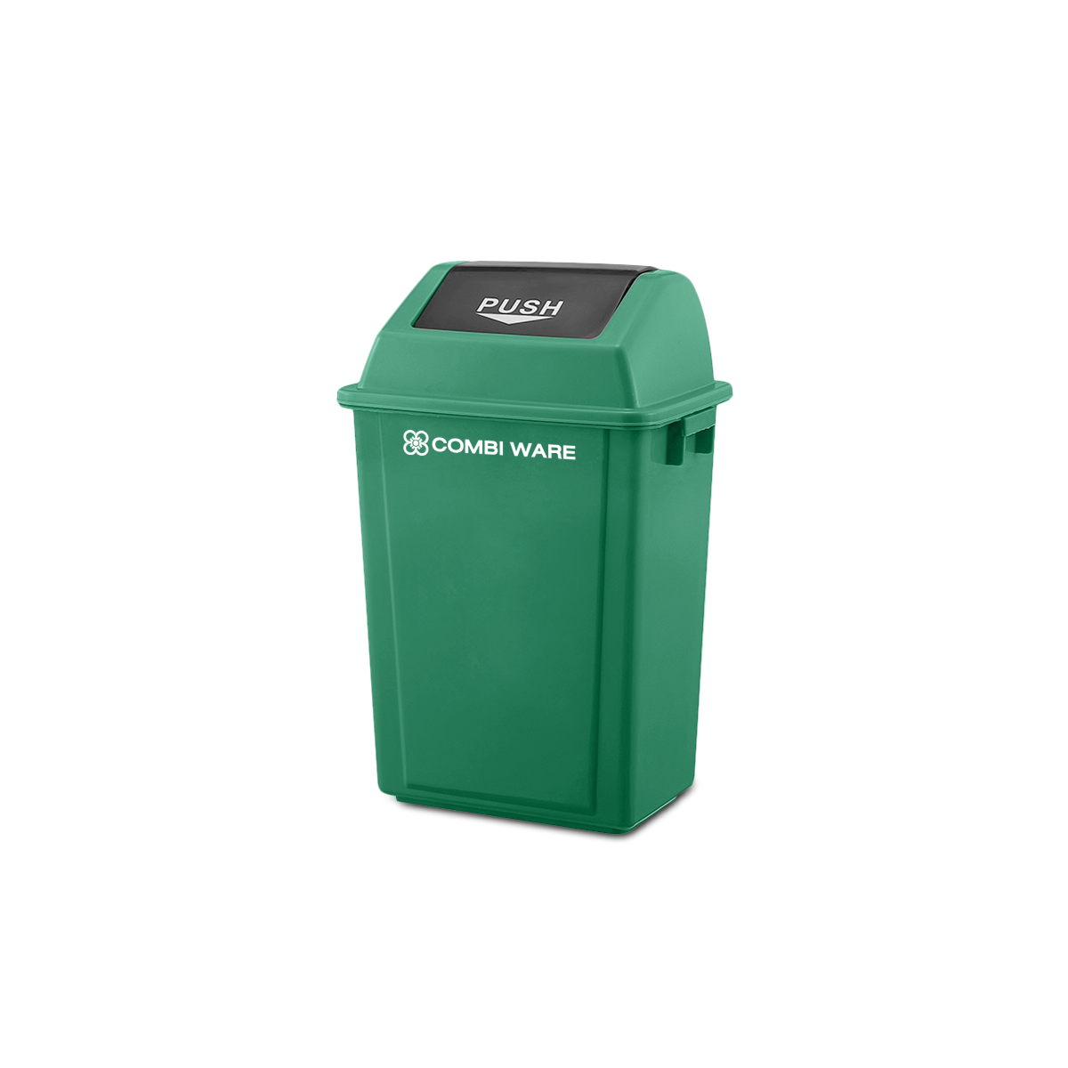 ถังขยะพลาสติก ขนาด 30 ลิตร แบบฝาผลัก สีเขียว