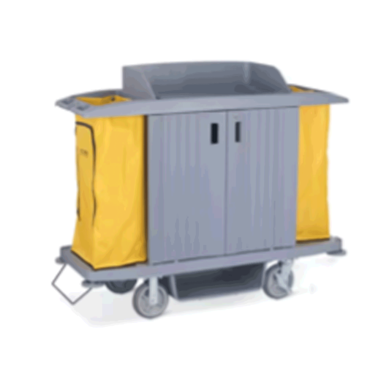 รถเข็นแม่บ้าน พร้อมประตู HOUSEKEEPING CART สีเทา