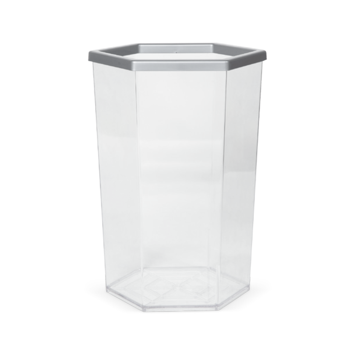 ถังขยะพลาสติก แบบทิ้งด้านบน ความจุ 56 ลิตร ขอบสีเงิน