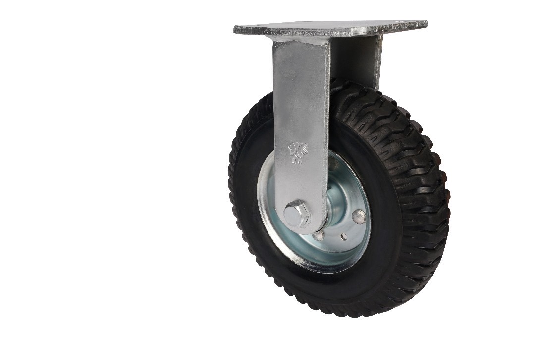HEAVY DUTY 6 INCH PNEUMATIC CASTER WHEEL RIGID BLACK
