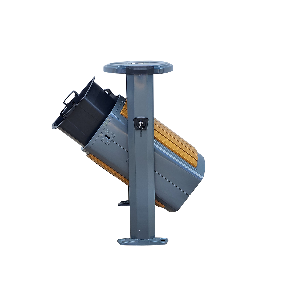 ถังขยะแยกประเภท 2 ช่องทิ้ง พร้อมที่เขี่ยบุหรี่ สำหรับภายนอกอาคาร 