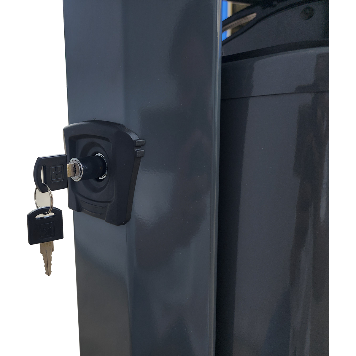 ถังขยะแยกประเภท 2 ช่องทิ้ง พร้อมที่เขี่ยบุหรี่ สำหรับภายนอกอาคาร 