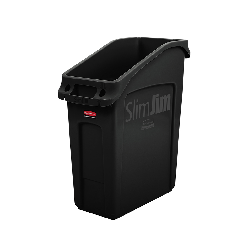 ถังขยะทรงสูงสำหรับวางใต้เคาน์เตอร์ SLIM JIM® Under Counter Container ขนาด 49.2 ลิตร สีดำ