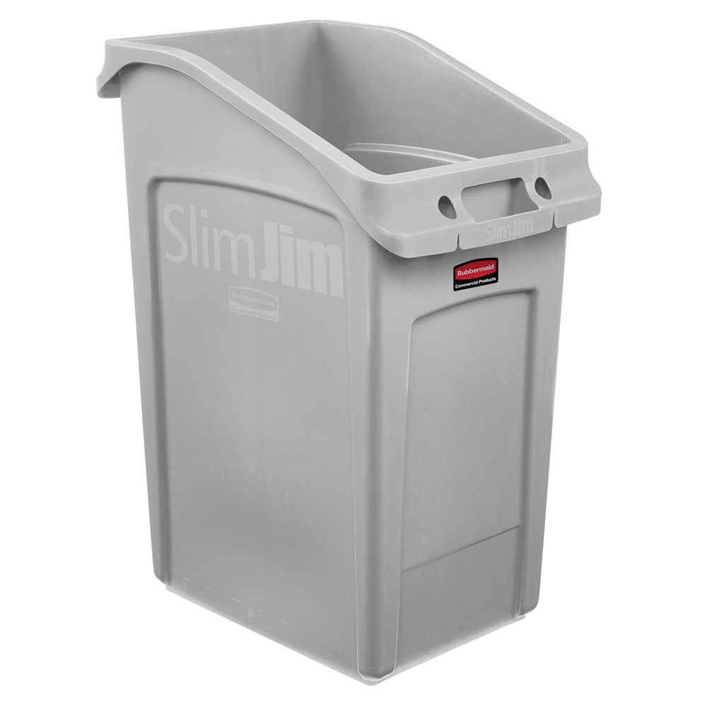 ถังขยะทรงสูงสำหรับวางใต้เคาน์เตอร์ SLIM JIM® Under Counter Container ขนาด 87.1 ลิตร สีเทา