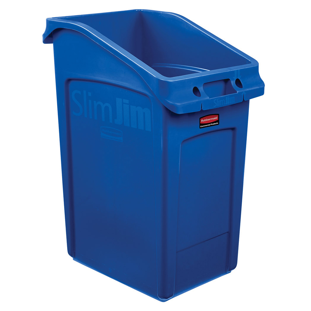 ถังขยะทรงสูงสำหรับวางใต้เคาน์เตอร์ SLIM JIM® Under Counter Container ขนาด 87.1 ลิตร สีน้ำเงิน