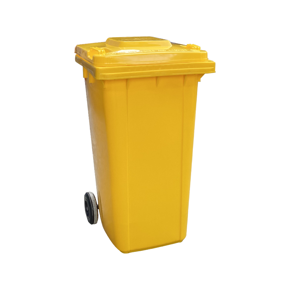 ถังขยะเทศบาล COMBI WARE ขนาด 240 ลิตร พร้อมล้อ ไม่มีเท้าเหยียบ สีเหลือง