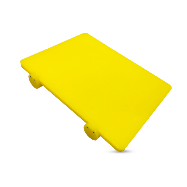 เขียงพลาสติกทรงสี่เหลี่ยม พร้อมที่เกี่ยวกันลื่น สีเหลือง