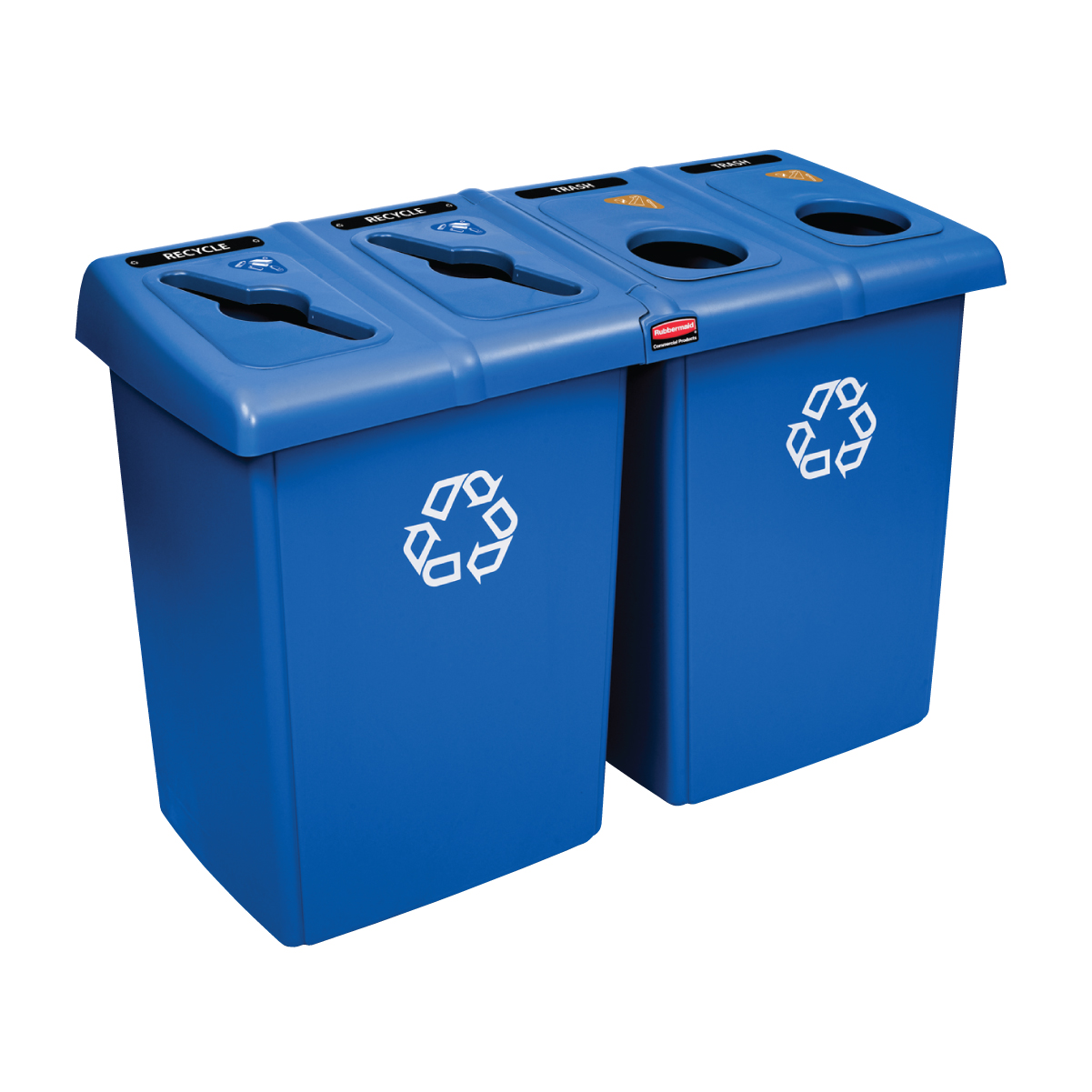 ถังขยะรีไซเคิล แบบ 4 ช่อง สีน้ำเงิน Glutton® Recycling Station