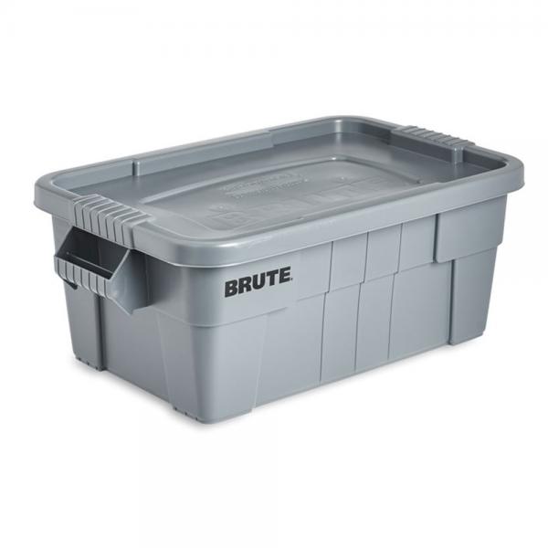 BRUTE® 14 GAL TOTE WITH LID, GRAY