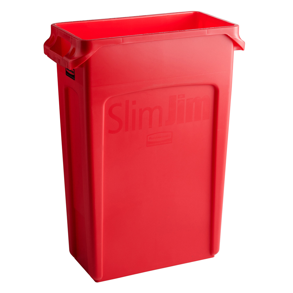 ถังขยะอเนกประสงค์ทรงสูง SLIM JIM® ขนาด 87.1 ลิตร สีแดง