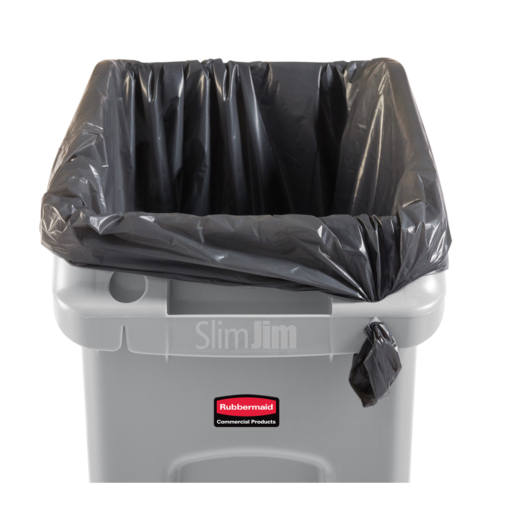Rubbermaid Slim Jim 13-Gallon Under-Counter Trash Can – Gray, Space-Saving Design With Venting Channels