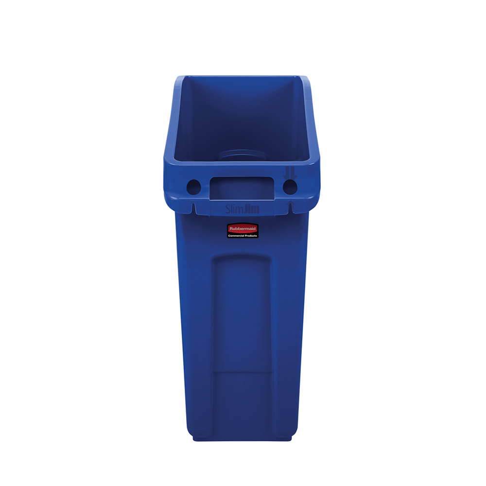 ถังขยะทรงสูงสำหรับวางใต้เคาน์เตอร์ SLIM JIM® Under Counter Container ขนาด 49.2 ลิตร สีน้ำเงิน