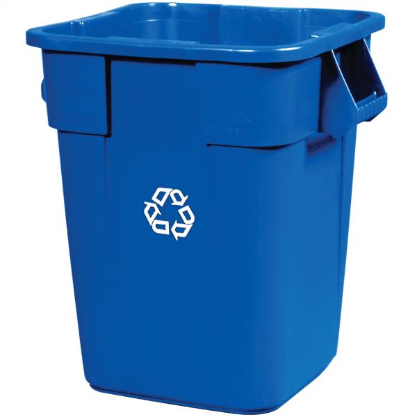 ถังอเนกประสงค์ ทรงสีเหลี่ยม ไม่รวมฝา จุได้ 151.4 ลิตร BRUTE® Square Recycling Container สีน้ำเงิน