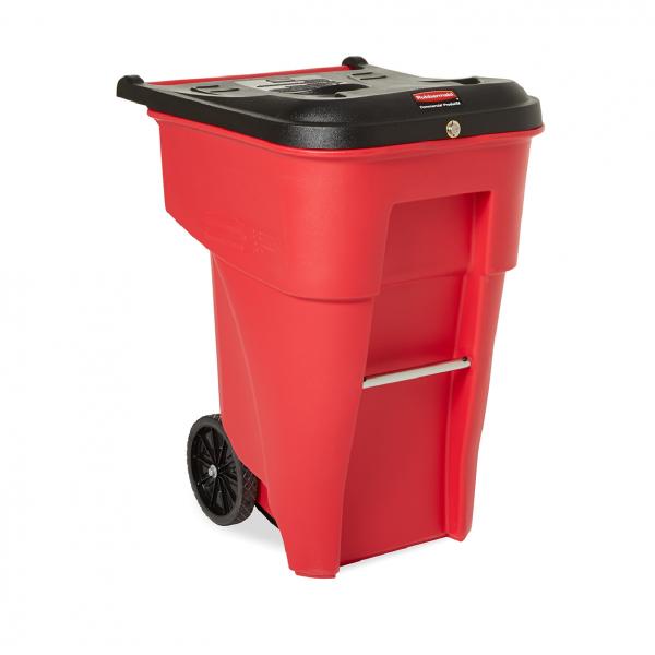 ถังขยะสำหรับขยะติดเชื้อ Rubbermaid 2 ล้อ ขนาด 246 ลิตร สีแดง